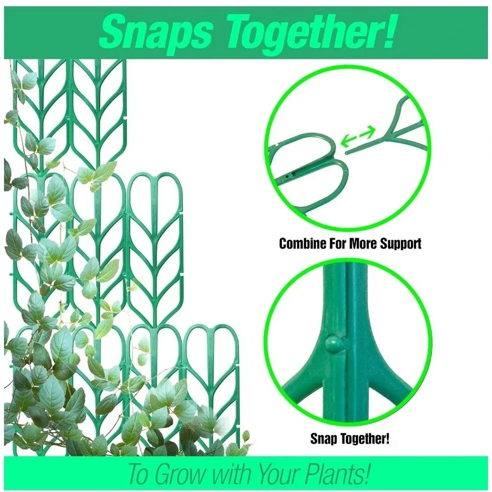 Peer Basic Plant Trellis Kit 6 Pack Green Climbing Plant Support Clip 2pc Bundle